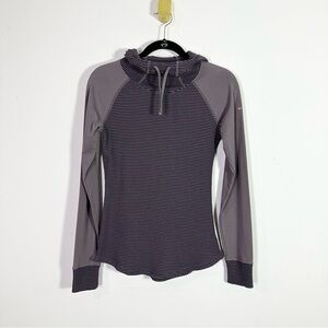 Columbia Purple Thermal Waffle Textured Pullover Lightweight Hoodie Sweatshirt